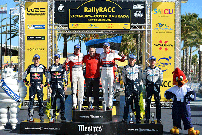 WRC Rallye de Catalogne: victoire de Kriss Meeke 10 Podium Catalunya2017