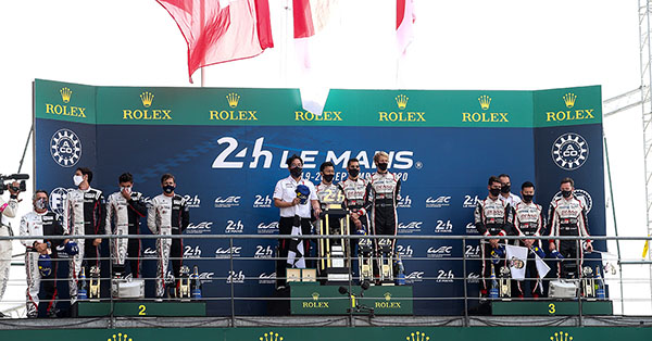 WEC LE MANS 2020 HAT-TRICK POUR TOYOTA GAZOO RACING 4 La Mans 2020 podium