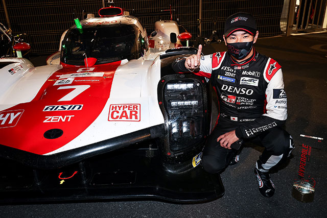 24 HEURES DU MANS 2021 LES DEUX TOYOTA GR010 HYBRID EN POLE 2 Kamui Kobayashi pilote de la Toyota N° 7