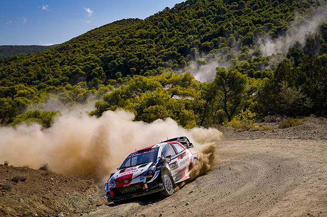 ACROPOLIS RALLY KALLE ROVENPERA SOLIDE LEADER 3 oiture-1-(Sébastien-Ogier,-Julien-Ingrassia)