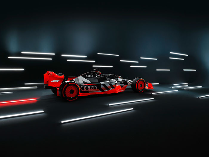 AUDI ANNONCE SON ENTREE EN F1 EN 2026 2 Showcar avec livrée de lancement Audi F1