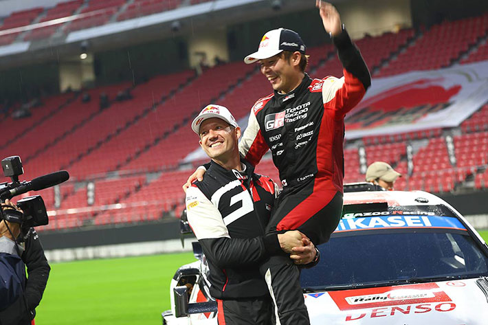 RALLYE DU JAPON : THIERRY NEUVILLE S'ADJUGE LA PREMIERE MARCHE DU PODIUM 5 Sébastien-Ogier,-Takamoto-Katsuta