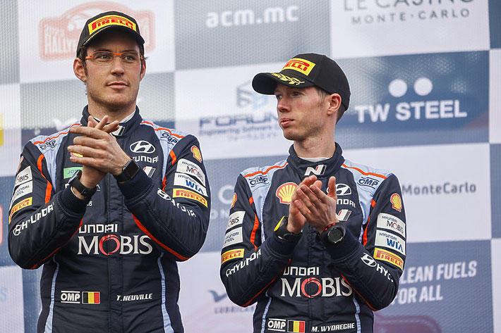 WRC MONTE-CARLO 2023 VICTOIRE DE SEBASTIEN OGIER ET DOUBLE TOYOTA 3 podium-Pour-TH-Neuville