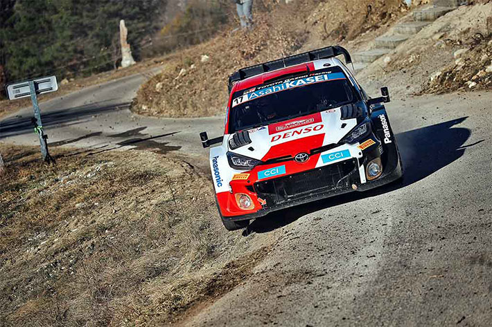 SEBASTIEN OGIER TOUJOURS LEADER AU SOIR DE LA TROISIEME ETAPE DU RALLYE DE MONTE-CARLO 1 WRC Monte-Carlo 2023 Voiture-17-(Sébastien-Ogier,-Vincent-Landais)