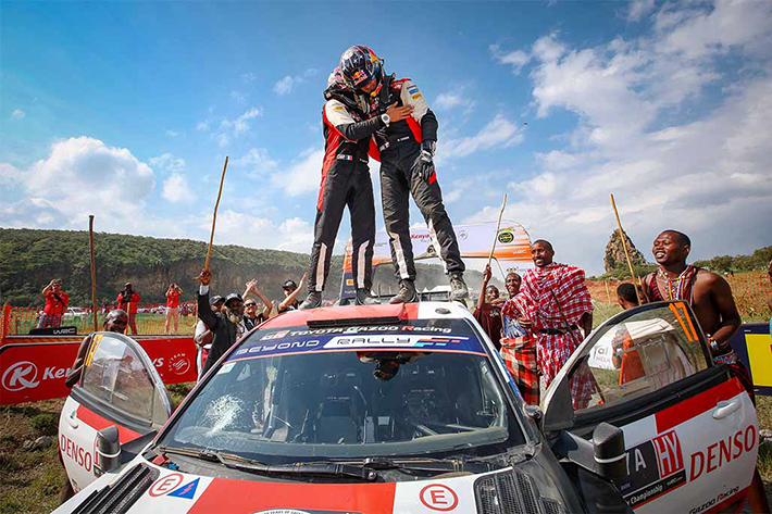 SAFARI RALLY 2023 CARTON PLEIN POUR TOYOTA GAZOO RACING 1 Vincent Landais, Sébastien Ogier