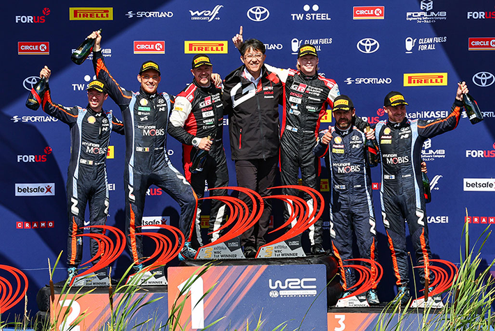 DOMINATION SANS PARTAGE POUR KALLE ROVANPERA AU RALLYE D'ESTONIE 1 Cérémonie du podium rallye d'Estonie 2023