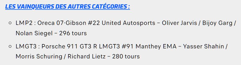 Les autres categories