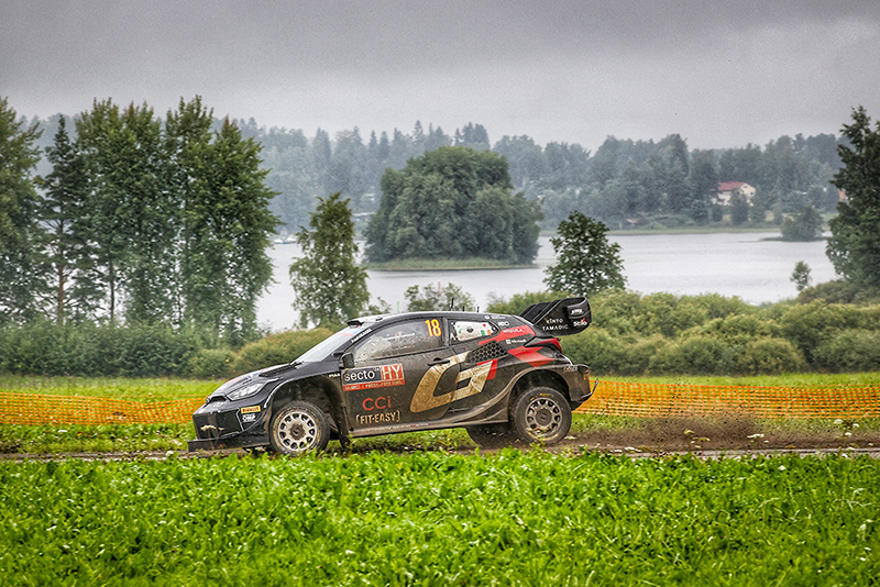 WRC Finlande Kalle Rovanperä aux commandes Tänack out. 5 Voiture 18 (Takamoto Katsuta, Aaron Johnston)