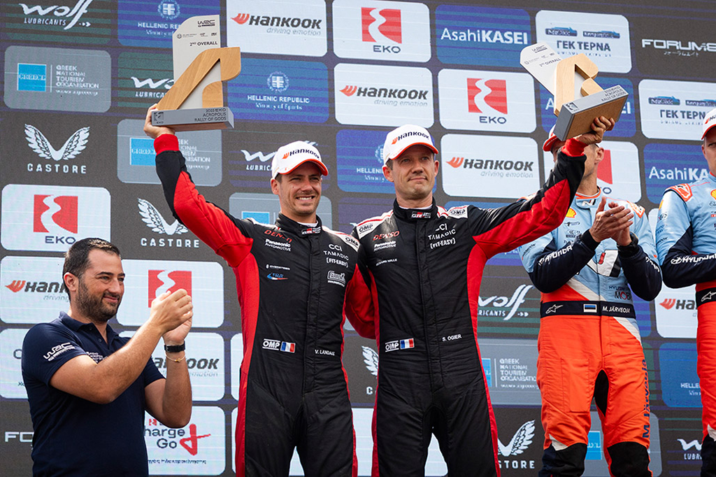 Sébastien Ogier assure à l'Acropole au volant de sa GR Yaris Rally1 7 Cérémonie du podium