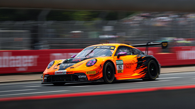 Course, DTM, Manche 7+8, Norisring (Allemagne) Le pilote d'usine Porsche Thomas Preining célèbre sa troisième victoire au Norisring 2 Manthey Junior Team