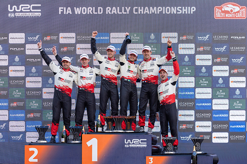 Monte-Carlo 2026 : Solberg frappe un grand coup et entre dans la légende 1 Cérémonie sur podium